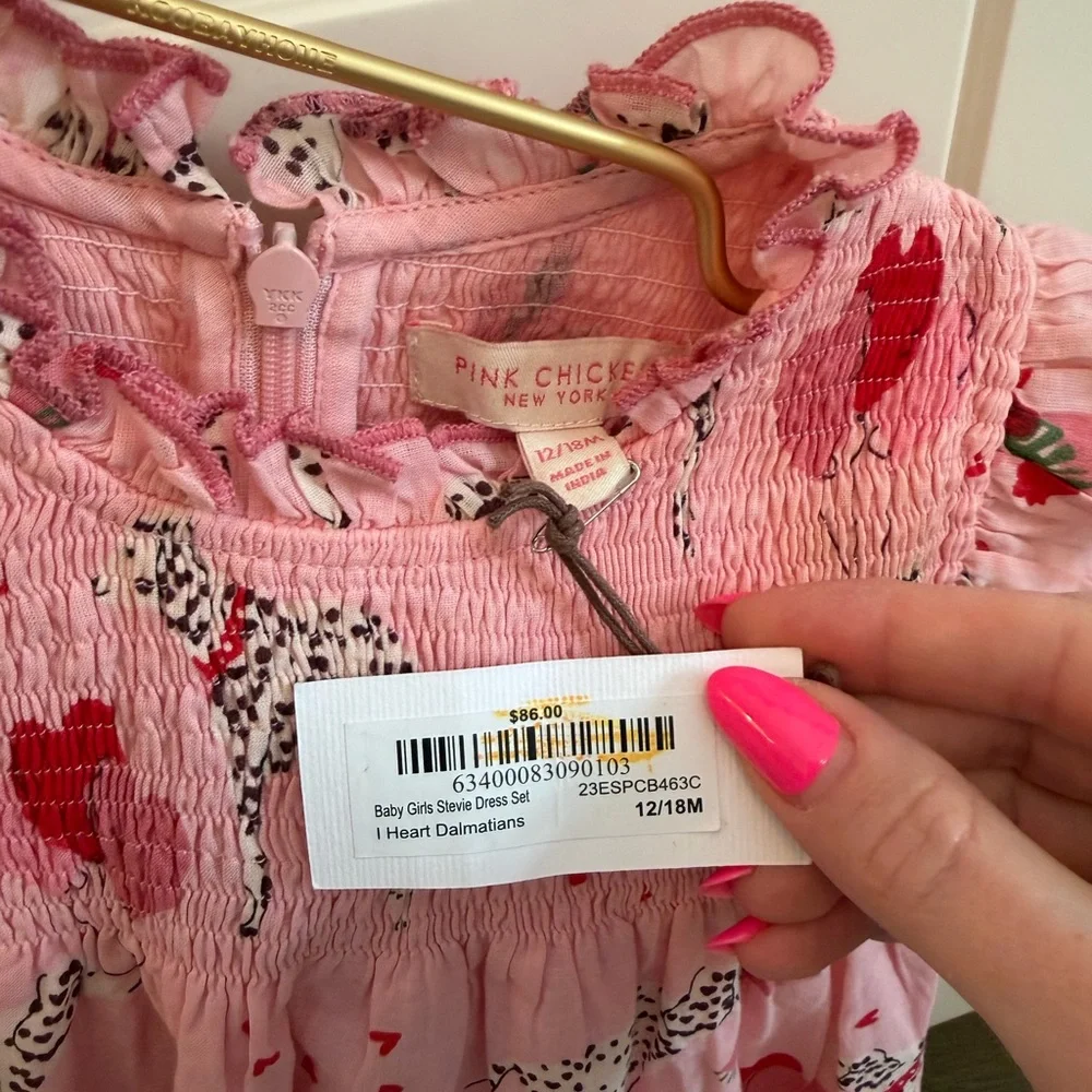 NWT pink chicken baby girls stevie dress set - Picture 5 of 7